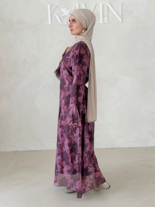 Flower Kleid mit Trompetenärmel