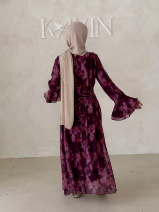Flower Kleid mit Trompetenärmel
