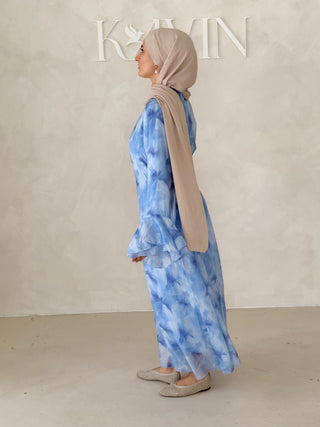 Flower Kleid mit Trompetenärmel