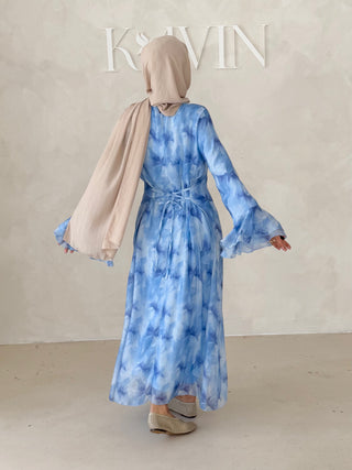 Flower Kleid mit Trompetenärmel