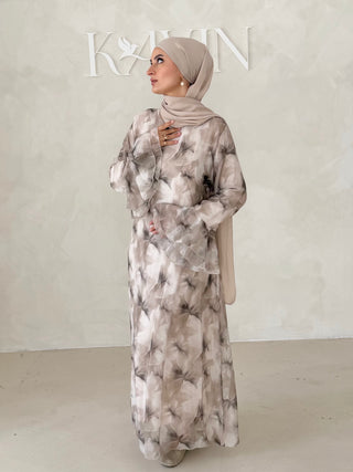 Flower Kleid mit Trompetenärmel