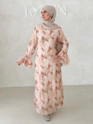 Flower Kleid mit Trompetenärmel