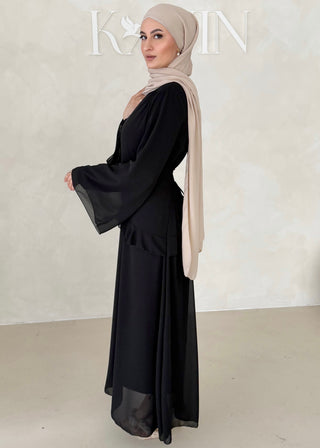 Chiffon Kleid mit Volant Details