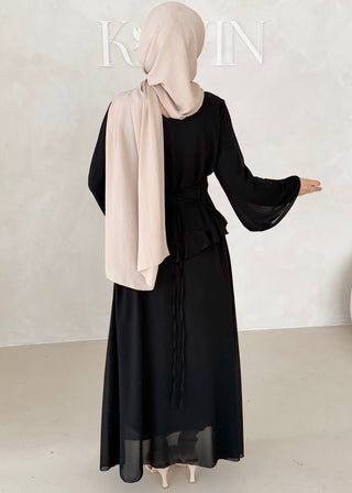 Chiffon Kleid mit Volant Details