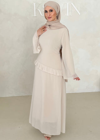 Chiffon Kleid mit Volant Details