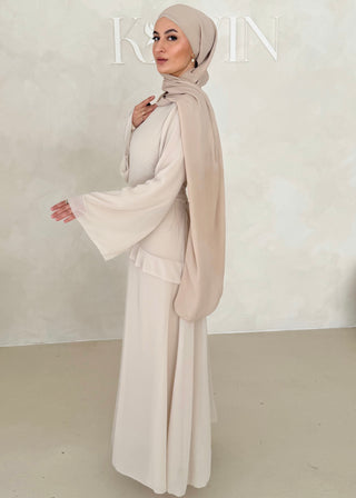 Chiffon Kleid mit Volant Details