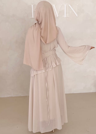 Chiffon Kleid mit Volant Details