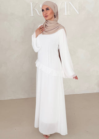 Chiffon Kleid mit Volant Details