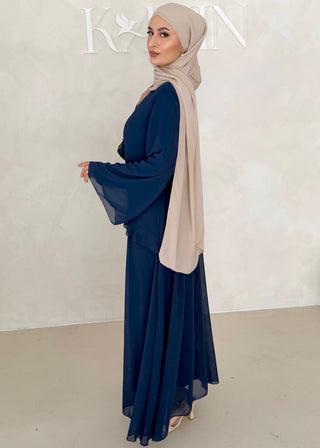 Chiffon Kleid mit Volant Details