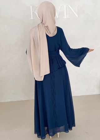 Chiffon Kleid mit Volant Details