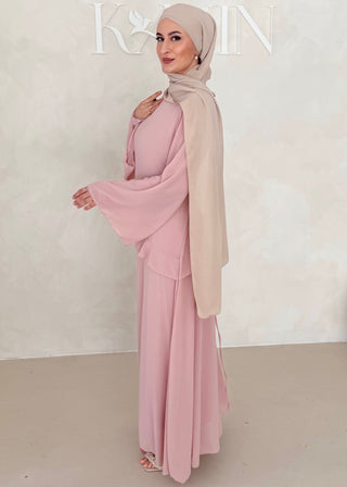 Chiffon Kleid mit Volant Details