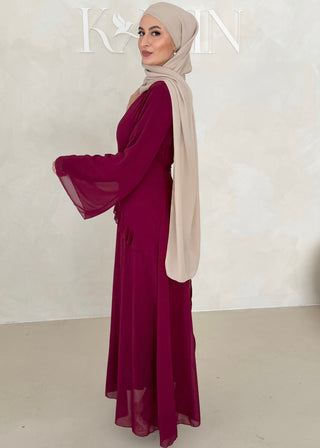 Chiffon Kleid mit Volant Details