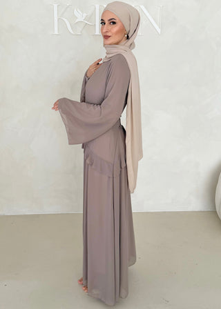 Chiffon Kleid mit Volant Details