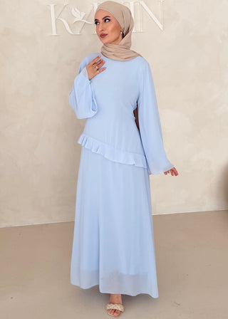 Chiffon Kleid mit Volant Details