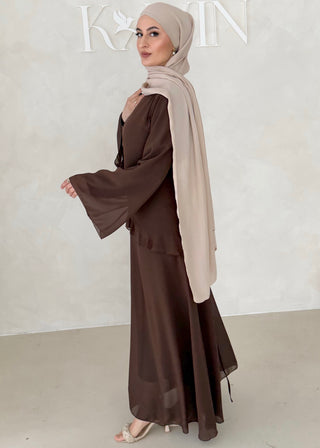 Chiffon Kleid mit Volant Details