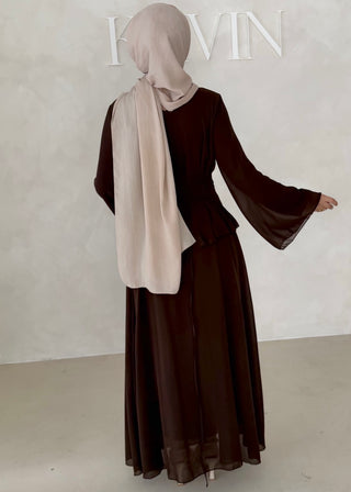 Chiffon Kleid mit Volant Details