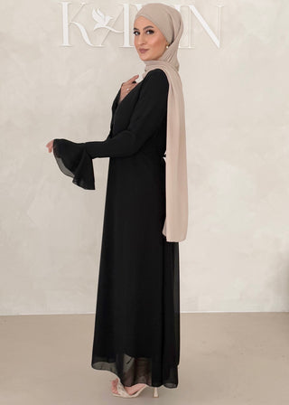 Chiffon Kleid mit Ärmel Details