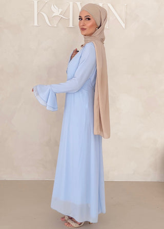 Chiffon Kleid mit Ärmel Details