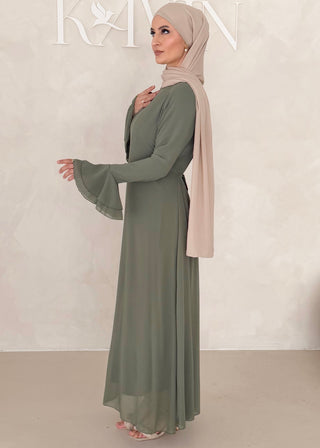 Chiffon Kleid mit Ärmel Details