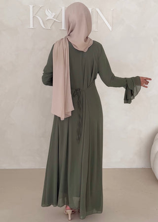 Chiffon Kleid mit Ärmel Details