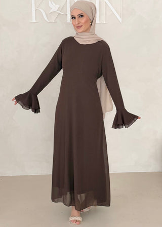 Chiffon Kleid mit Ärmel Details