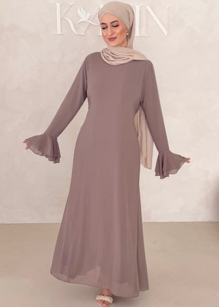 Chiffon Kleid mit Ärmel Details