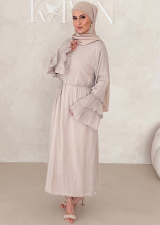 Cotton Kleid mit Trompetenärmeln