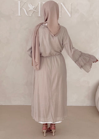 Cotton Kleid mit Trompetenärmeln