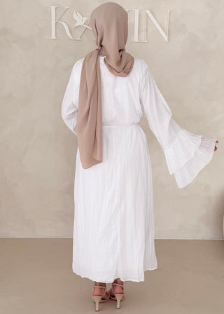 Cotton Kleid mit Trompetenärmeln