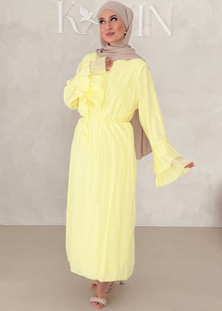 Cotton Kleid mit Trompetenärmeln