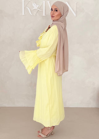 Cotton Kleid mit Trompetenärmeln