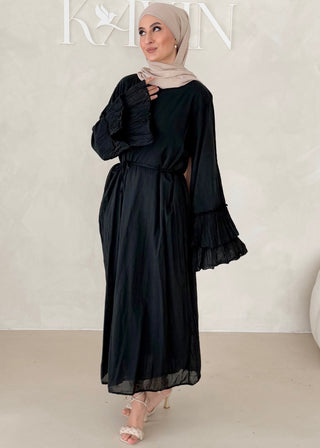 Cotton Kleid mit Trompetenärmeln