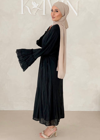 Cotton Kleid mit Trompetenärmeln