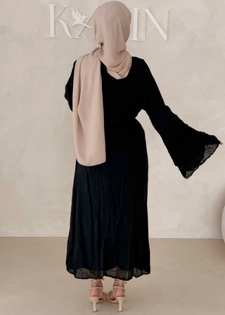Cotton Kleid mit Trompetenärmeln