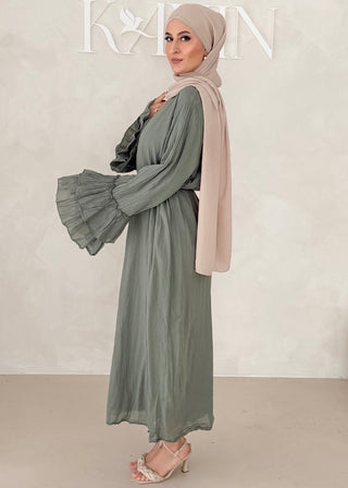 Cotton Kleid mit Trompetenärmeln