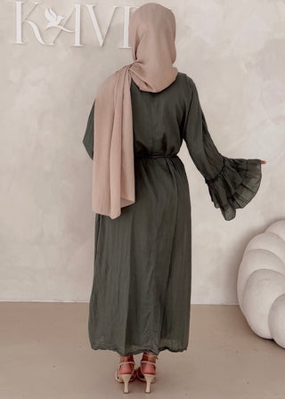 Cotton Kleid mit Trompetenärmeln