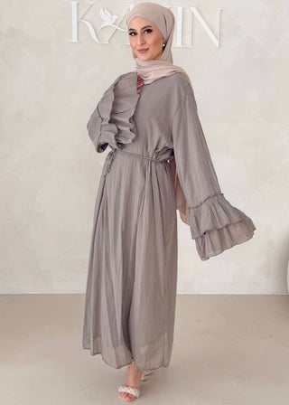 Cotton Kleid mit Trompetenärmeln