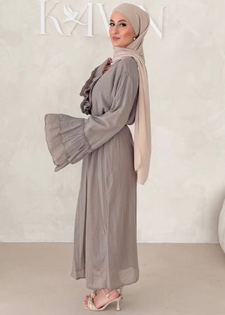 Cotton Kleid mit Trompetenärmeln