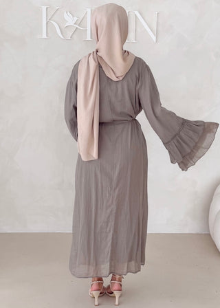 Cotton Kleid mit Trompetenärmeln