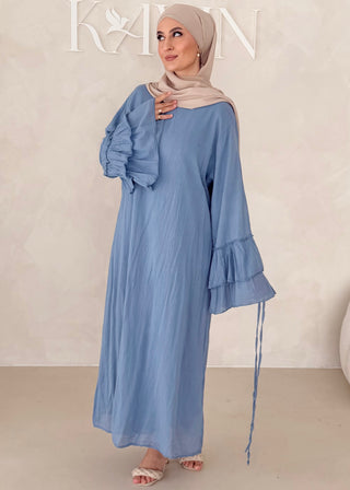 Cotton Kleid mit Trompetenärmeln