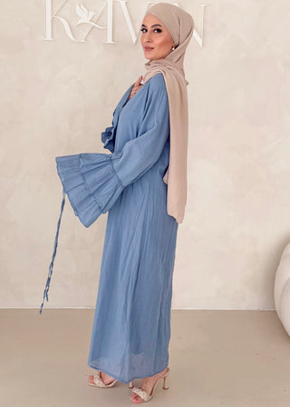 Cotton Kleid mit Trompetenärmeln