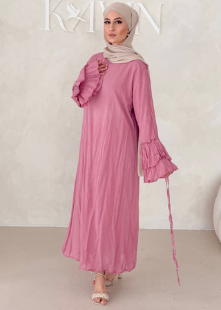 Cotton Kleid mit Trompetenärmeln