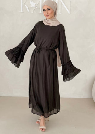 Cotton Kleid mit Trompetenärmeln
