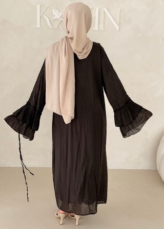 Cotton Kleid mit Trompetenärmeln