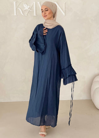 Cotton Kleid mit Trompetenärmeln