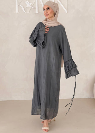 Cotton Kleid mit Trompetenärmeln