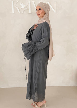 Cotton Kleid mit Trompetenärmeln