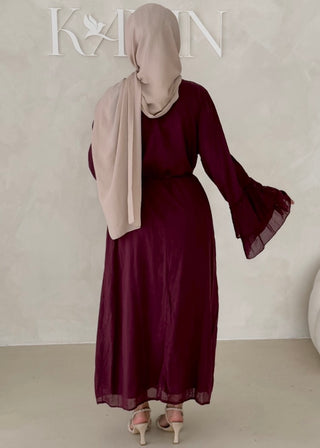 Cotton Kleid mit Trompetenärmeln