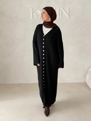 Maxi Strickkleid mit Knöpfen