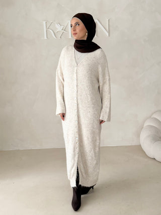 Maxi Strickkleid mit Knöpfen